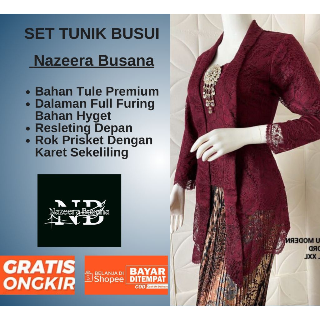 (COD) SETELAN KEBAYA MODERN KUTUBARU BROKAT KEBAYA MODERN ATASAN KEBAYA WISUDA KEBAYA HIJAB