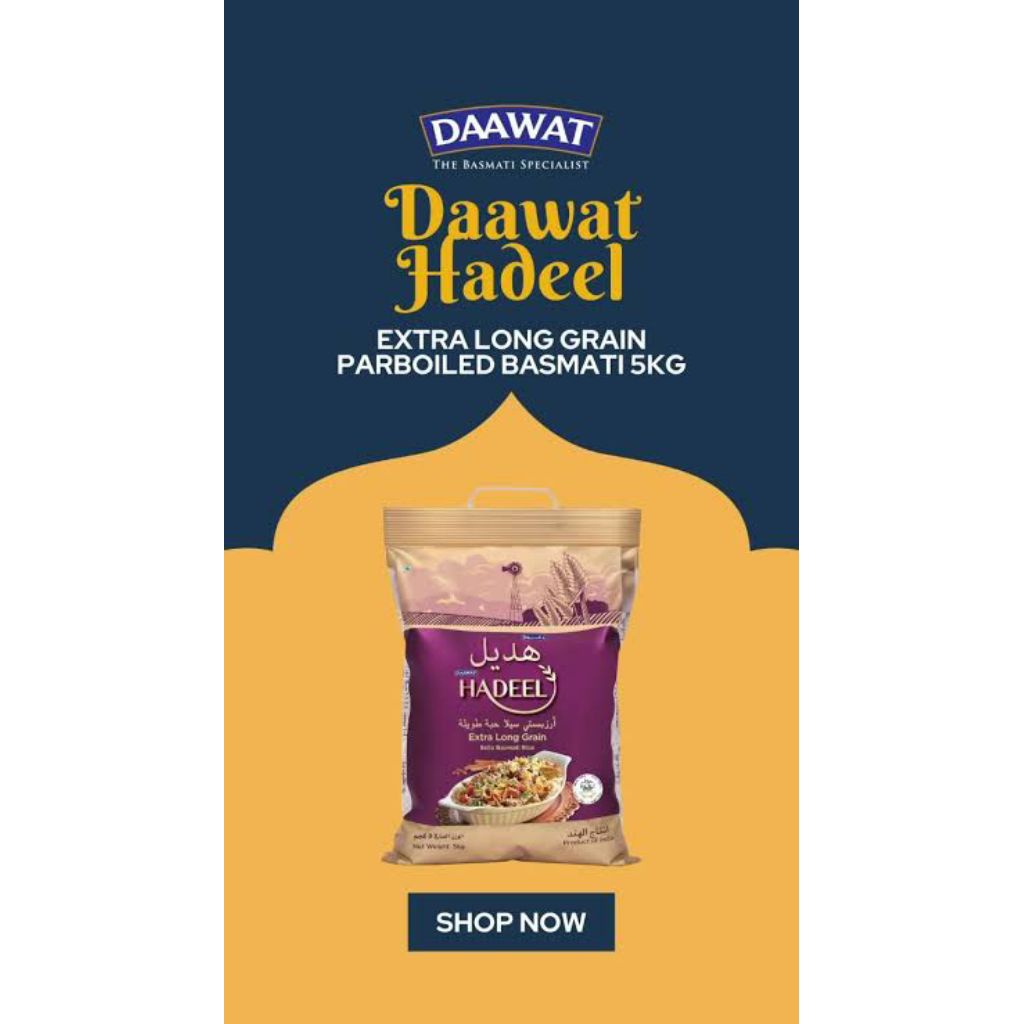 

DAAWAT HADEEL EXTRA LONG GRAIN 5KG