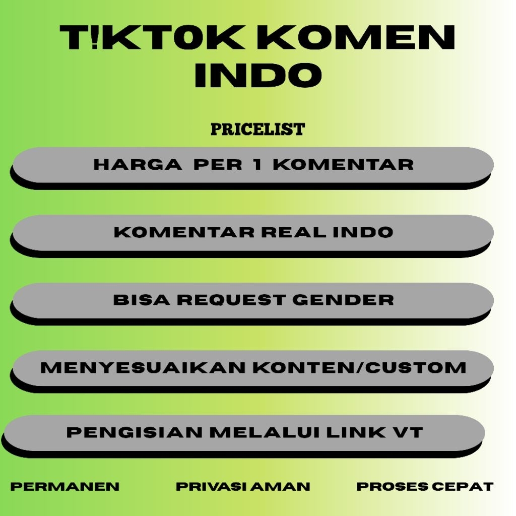 JASA TIK  TOK KOMEN COMMENT INDO