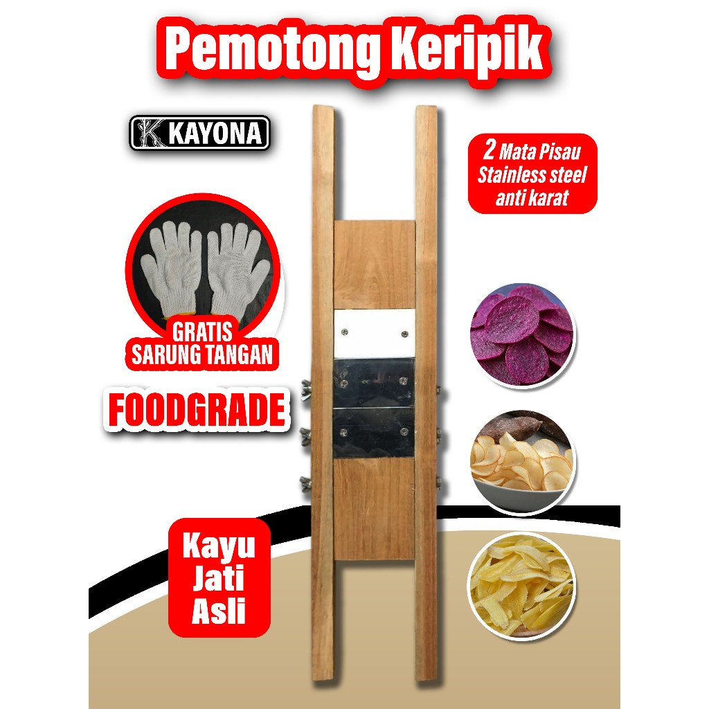 Pemotong Keripik Pisang Singkong 2 Pisau Tajam