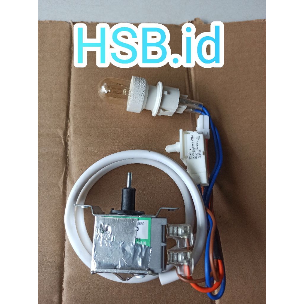 TERMOSTAT KLIK KULKAS SHARP 1PINTU KOMPLIT SWIT LAMPU+PITINGLAMPU ORIGINAL