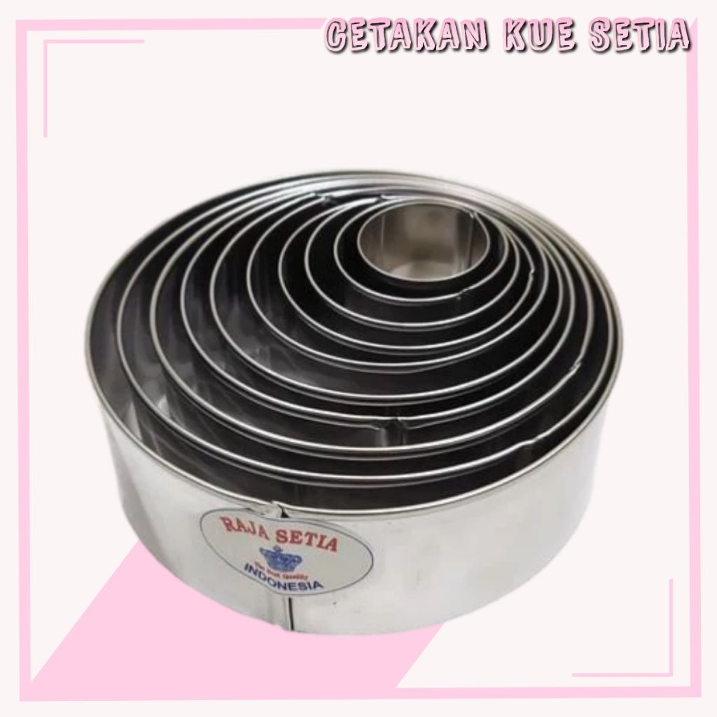 Ring Bulat Set Stainless isi 10pcs ukuran 3cm sampai 12cm Cetakan Kue Bulat Ring Burger Cromboloni B