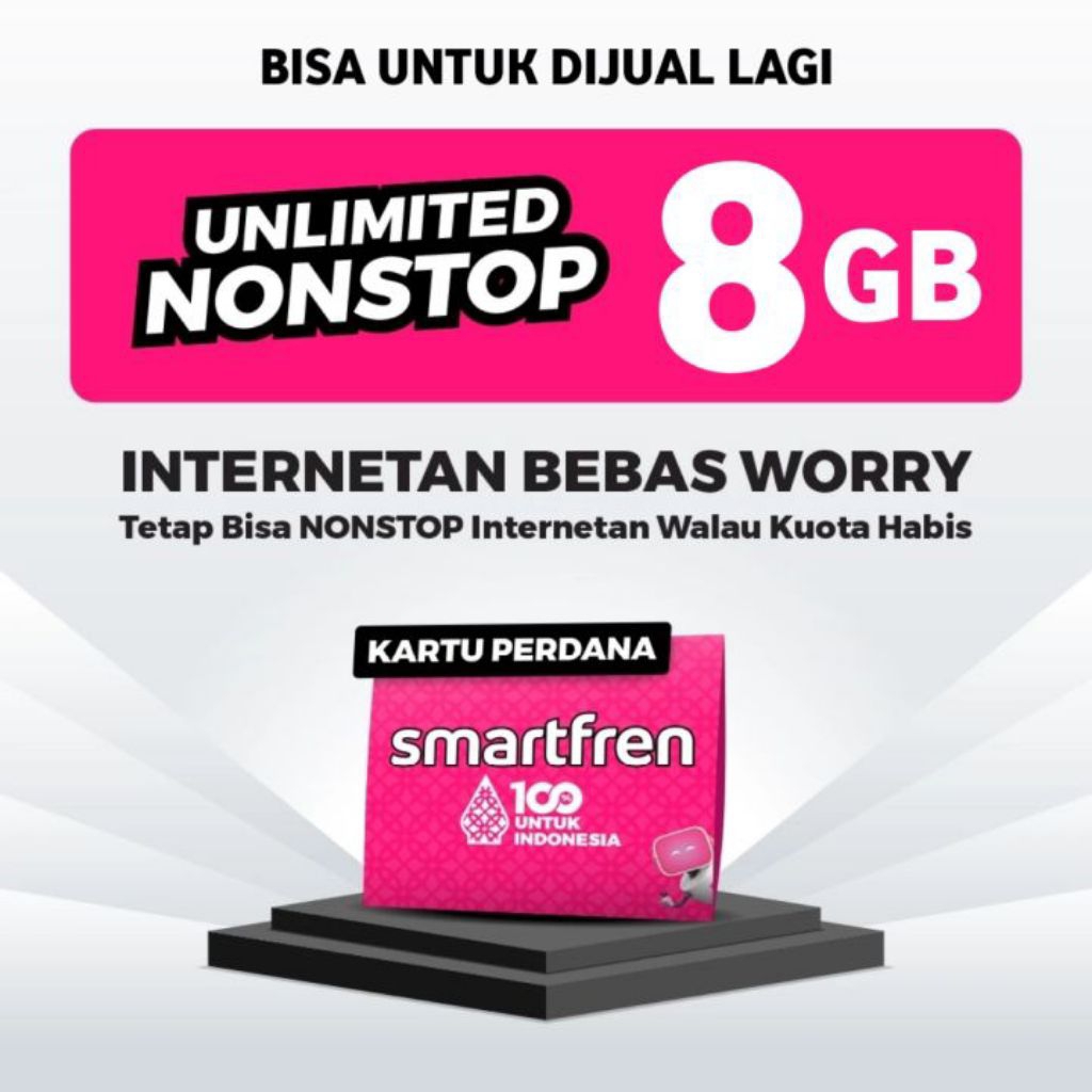 Paket Perdana Smartfren 8GB (50Pcs)