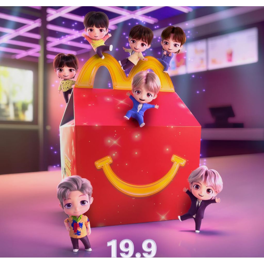Merchandise Figurine BTS x McDonalds x Tiny Tan Official Figure dari BTS Meal Jin Suga JHope RM Jimi