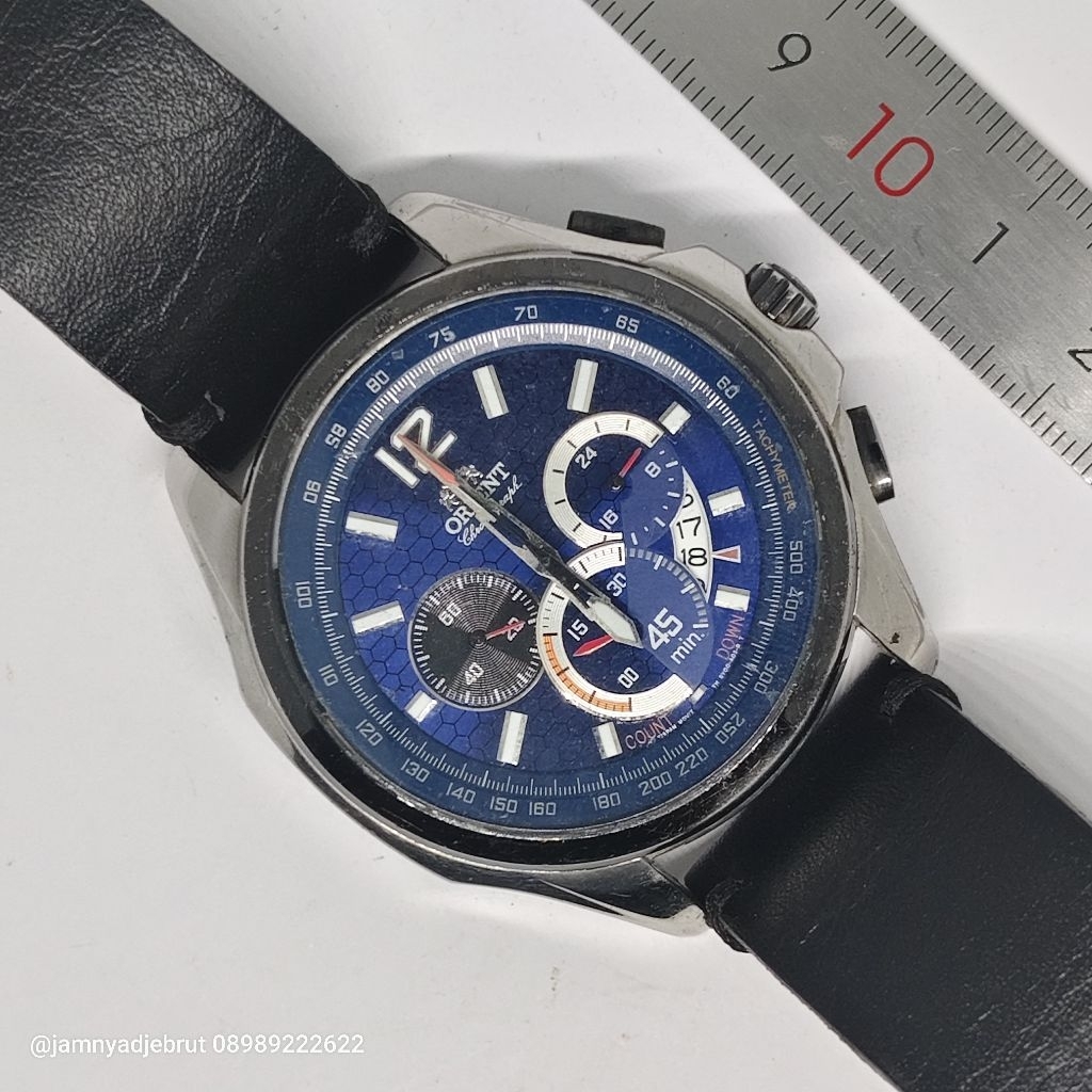 Jam Orient Chronograph SY00-D0-A Blue Dial Bekas
