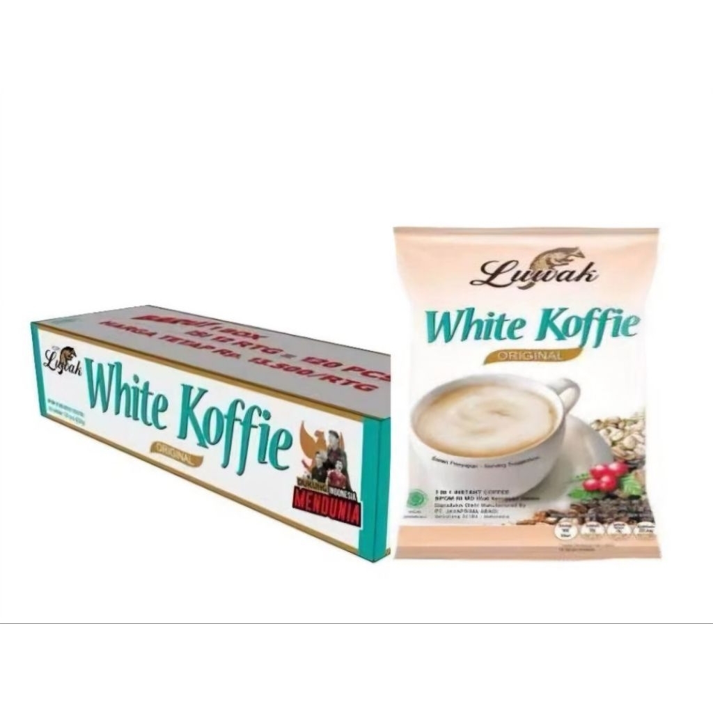 

KOPI INSTAN LUWAK WHITE KOFFIE 1 DUS ISI 12 RENCENG 120 SASET