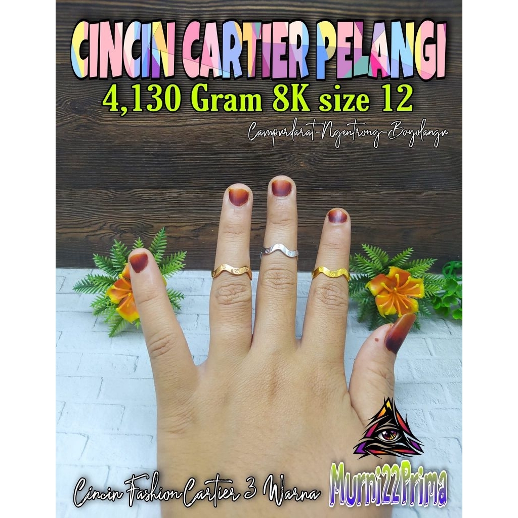 CINCIN CARTIER PELANGI EMAS ASLI