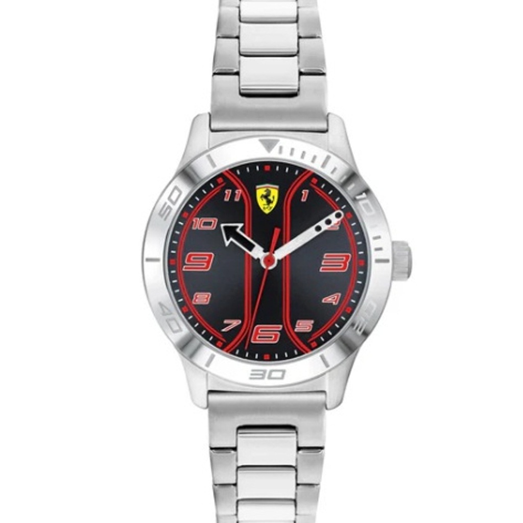SCUDERIA FERRARI ACADEMY QUARTZ BLACK ROUND DIAL KID'S WATCH- 0810025