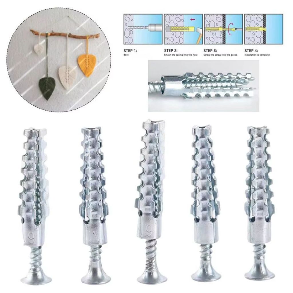 My_Genz Angkur Fisher Sekrup Besi M6 M8 M10 Set Untuk Dinding Tembok Beton Kuat Tahan Lama