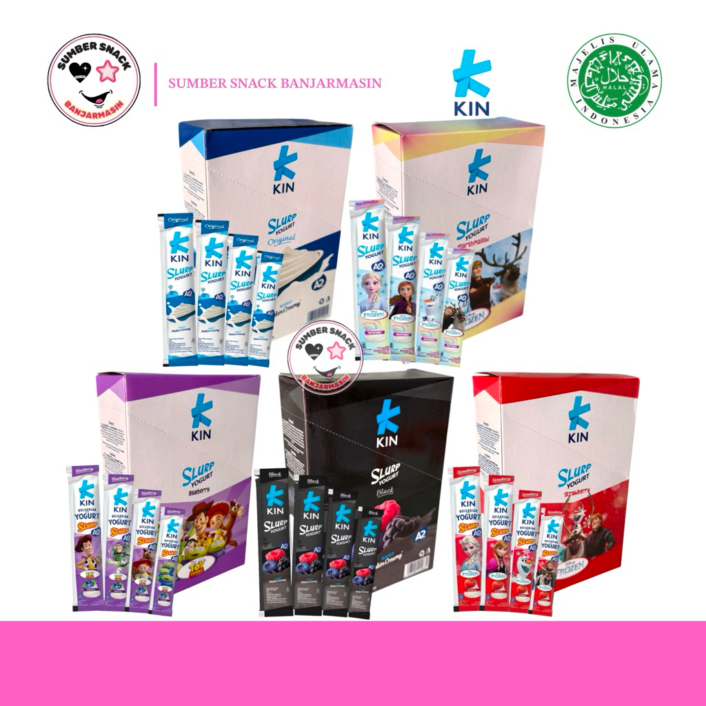 

(Box) Kin Bulgarian Slurpp Yogurt Box (Isi 10 Pcs/Box) (10x45g) (5 Varian Rasa)