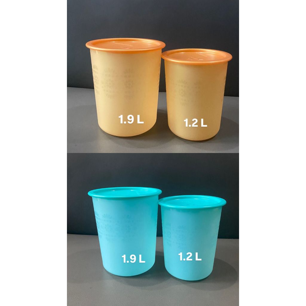 TOPLES TUPPERWARE MOSAIC CANISTER SMALL ISI 2 PEACH CANISTER