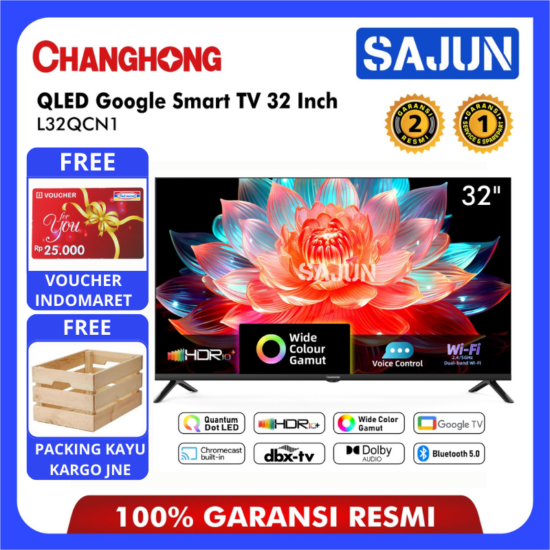 Changhong QLED TV 32 inch HD Google Smart TV Digital TV L32QCN1 TV Changhong 32 Inch 32QCN1
