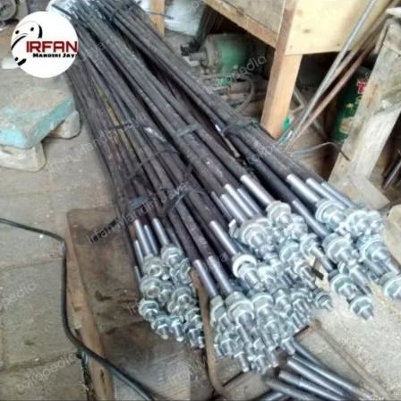 trekstang/sagdor 3/8x600mm + 4mur + 4washer besi beton hitam