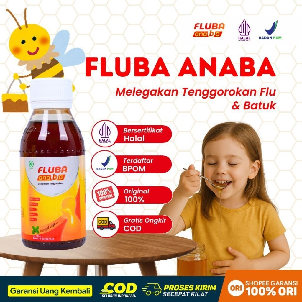 FLUBA ANABA Legakan Batuk & Flu Untuk Anak & Dewasa | Fluba Anaba Original