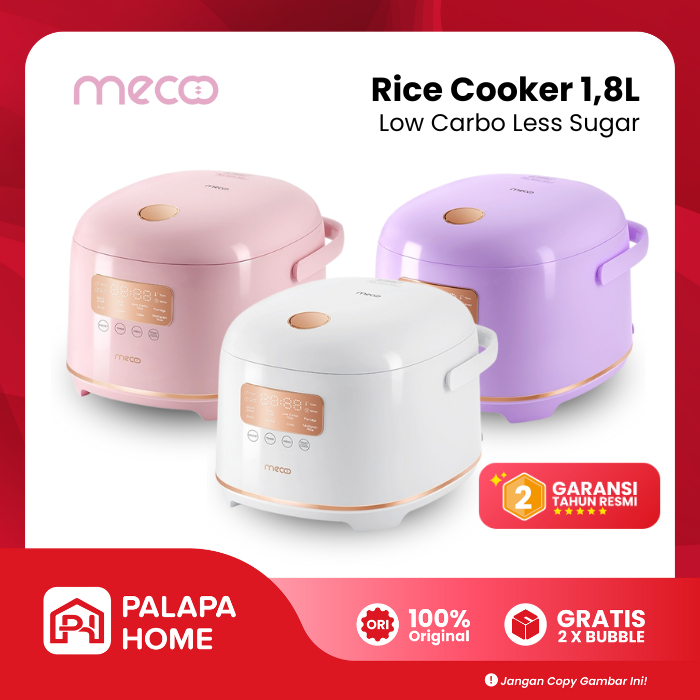 Mecoo Rice Cooker Low Carbo Less Sugar 1.8 Liter | Mejikom Mecoo Low Watt Magic Com Meco Rendah Gula