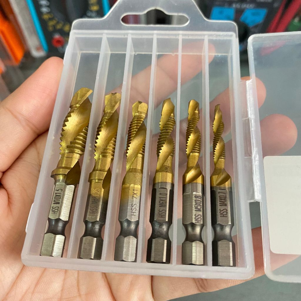 SET MATA BOR SPIRAL DAN TAP 6PCS / mata bor pembuat ulir