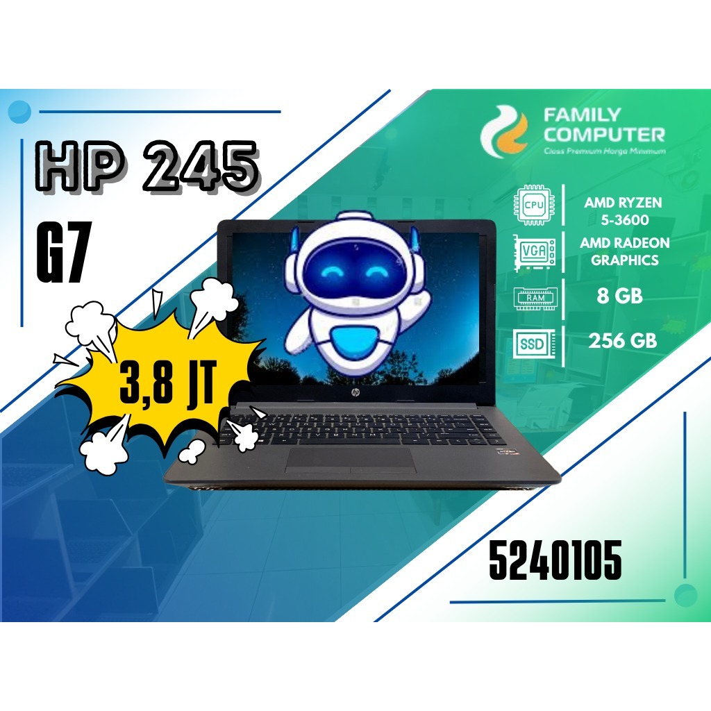 HP 245 G7 | AMD RYZEN 5-3600 | AMD RADEON GRAPHIC | 8GB | 256GB