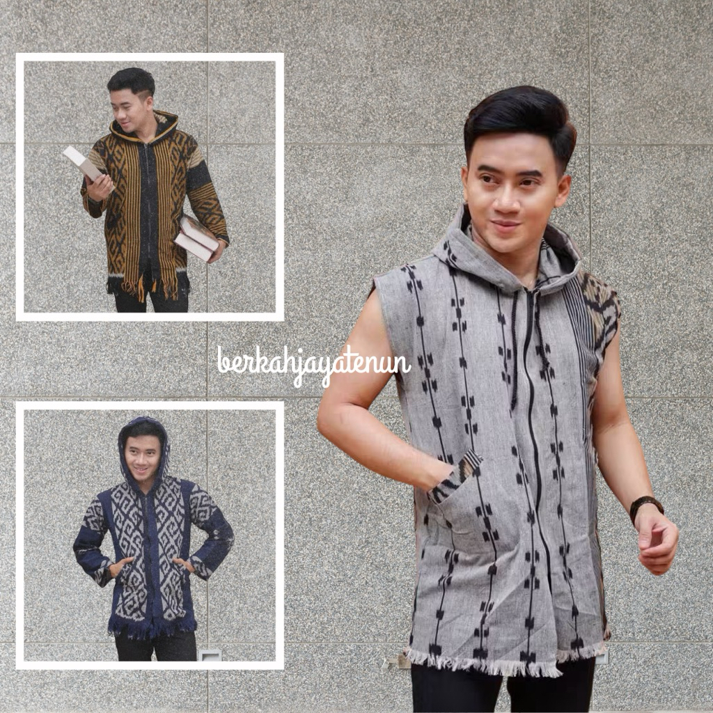 Ready Hoodie Tenun Kekinian-Hoodie Lengan Panjang-Hoodie Tanpa Lengan-Hoodie Tenun Blanket-Hoodie Pr