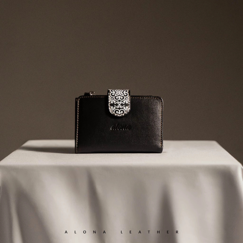 Alona Leather Sekar Wallet - Dompet Wanita Kulit Sapi Asli Premium Gratis Card Holder Alona