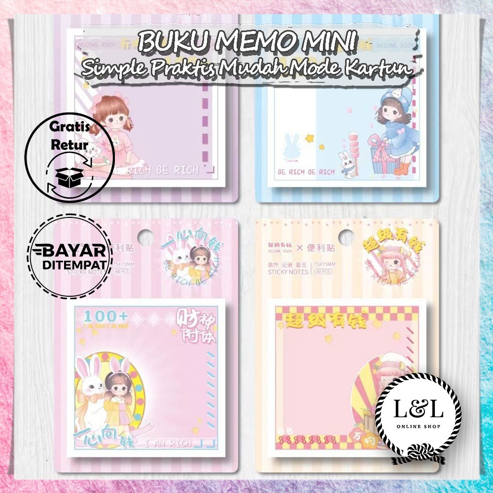 Memo Note Kawaii Desain Karakter Memo Note Karakter Warna Pastel Memo Note Kawaii Desain Karakter Me