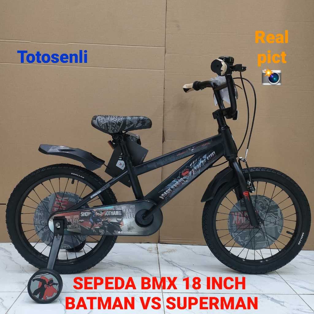 sepeda anak laki laki bmx 18 inch batman  vs superman sepeda anak laki laki by element