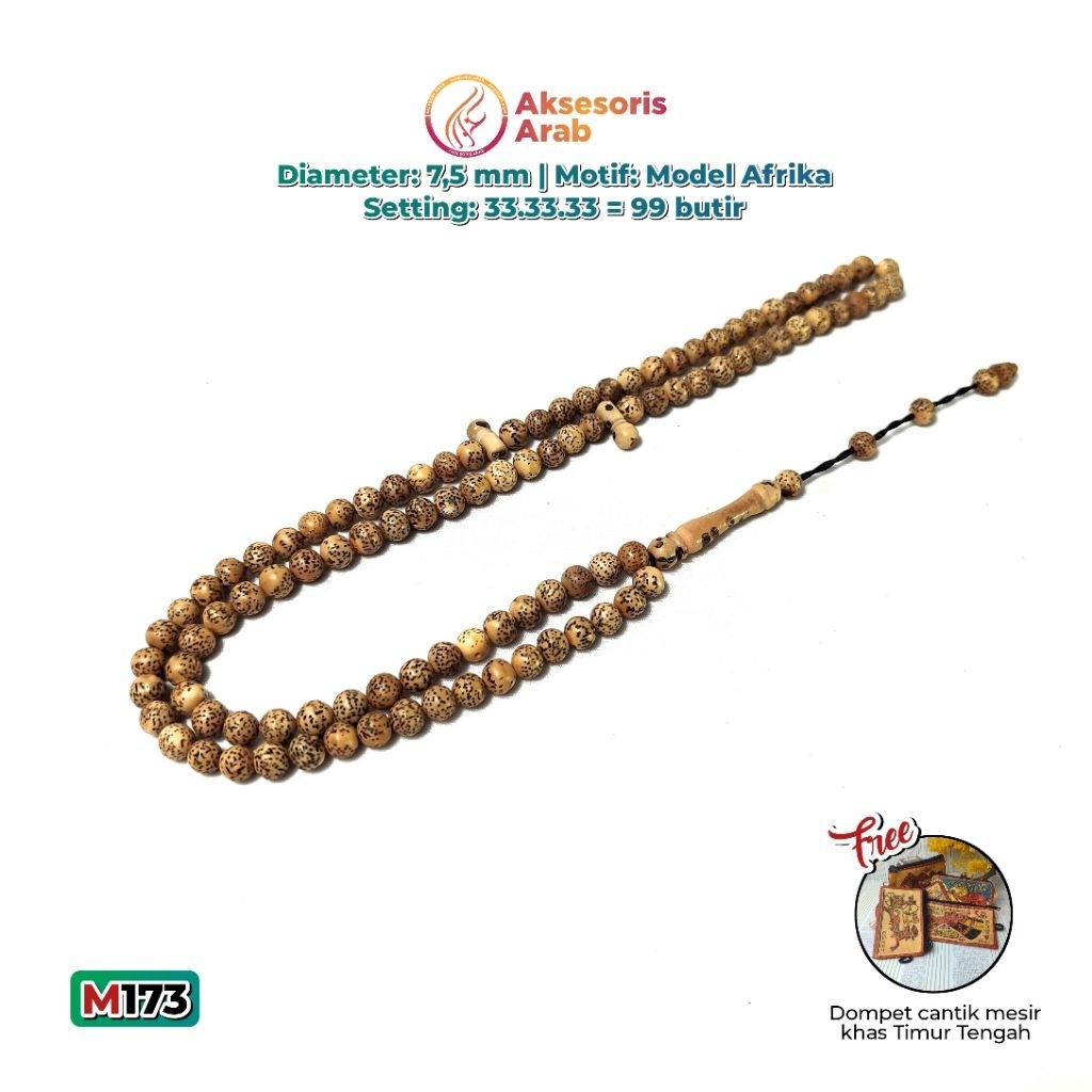 Tasbih Biji Rotan Asli Nusantara Mix Oud Sholib Asli Mesri
