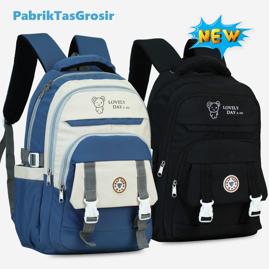 Tas Sekolah Anak Perempuan SD Korean Style Karakter Rayger Blink Bear Tas Gendong Kecil Anak Perempu