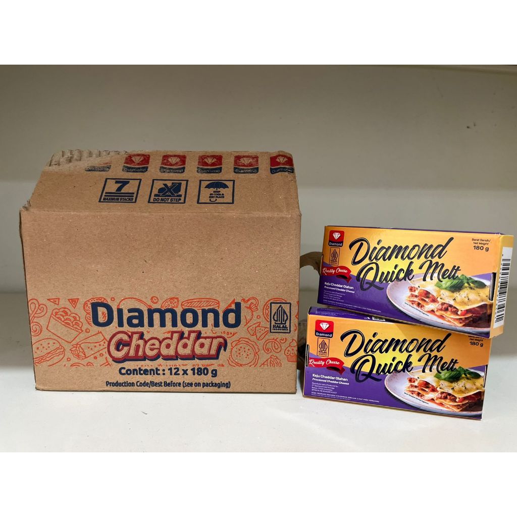 Diamond Cheddar Quick Melt 180gr (Keju Quick Melt)