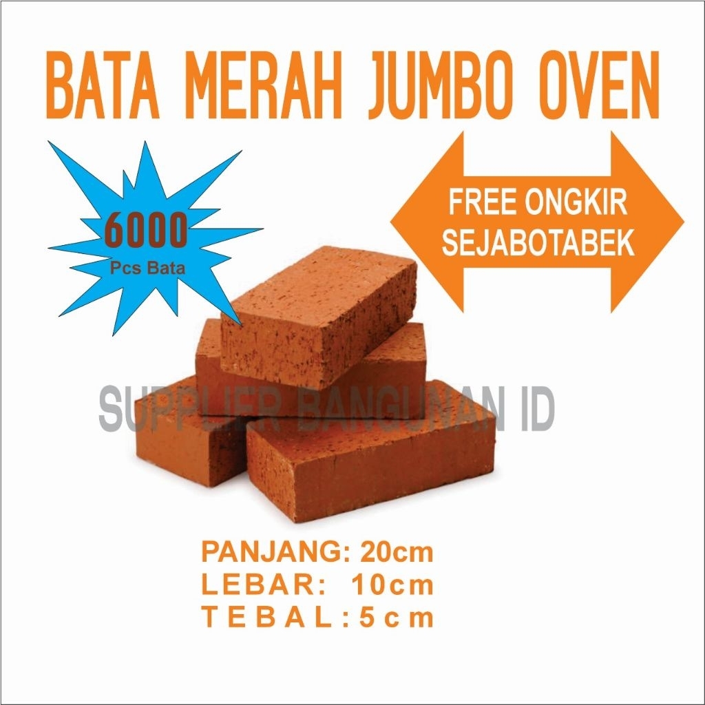 Bata merah jumbo oven 6000pcs(satu truck colt diesel)