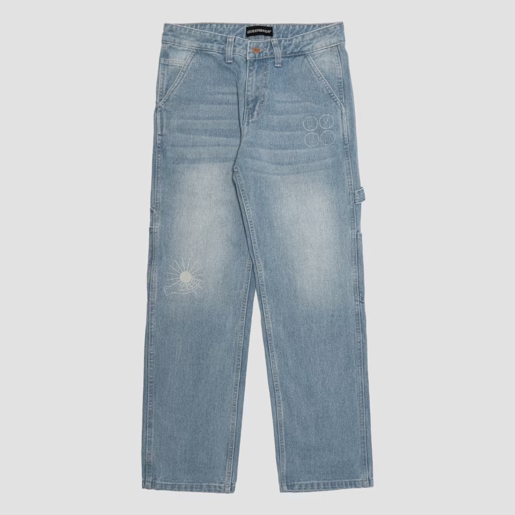 QUEENBEER - CARPENTER DENIM PANTS SHADE WASHED
