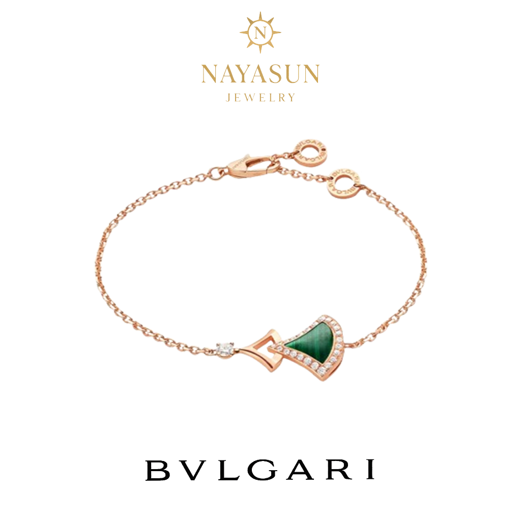 【18K emas asli/100% Original】Gelang Divas' Dream dari emas mawar 18/ dihiasi dengan sisipan mutiara 