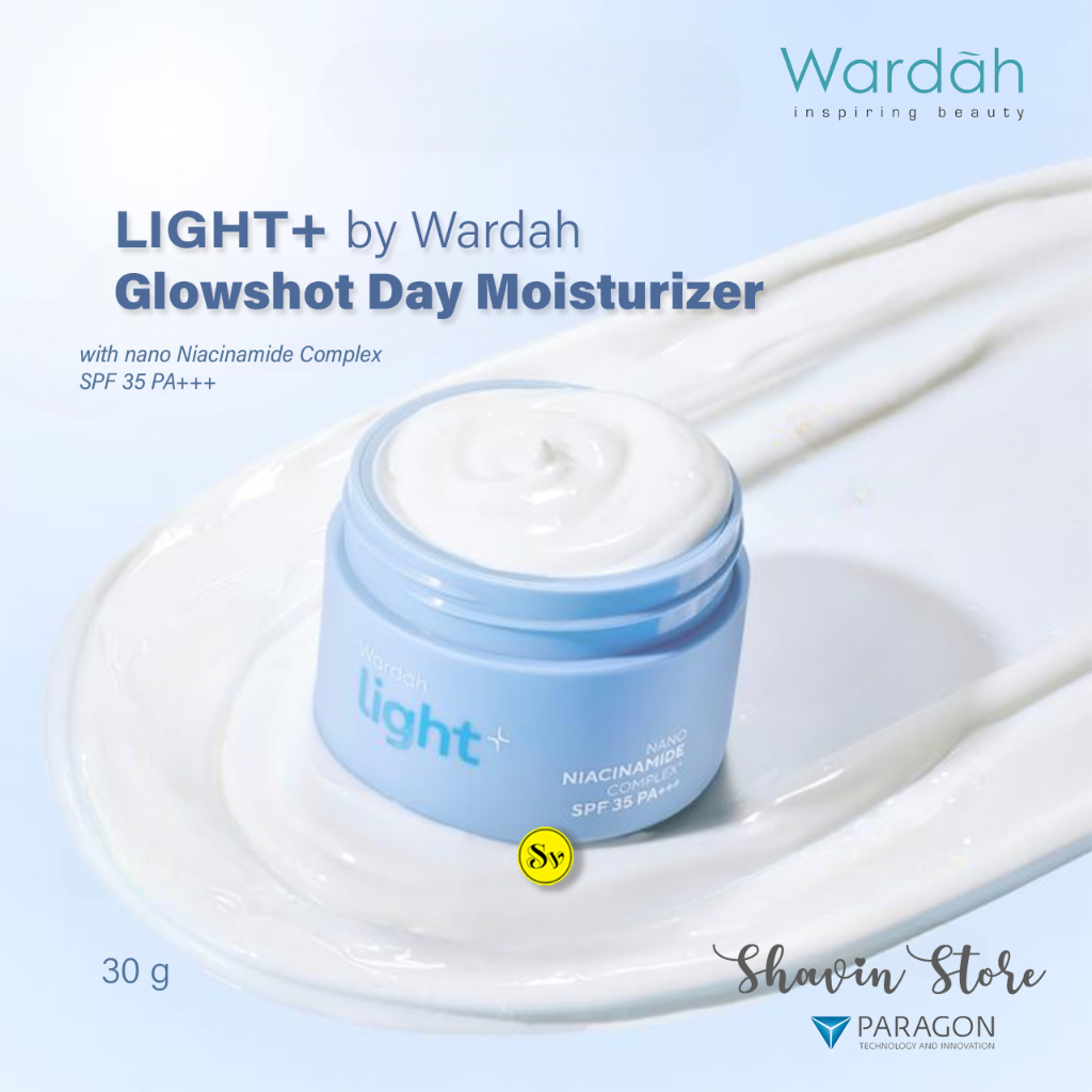 Wardah Light+ Glowshot Day Moisturizer 30gr Krim Siang Pelembab Wajah Wardah