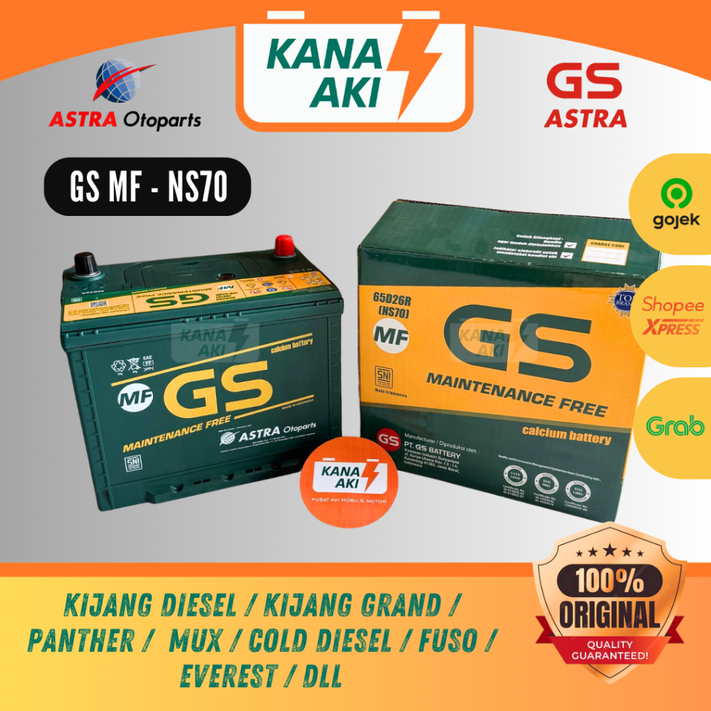 AKI KERING GS ASTRA MF NS70 MOBIL KIJANG DIESEL GRAND DUTRO COLT DIESEL FUSO CANTER