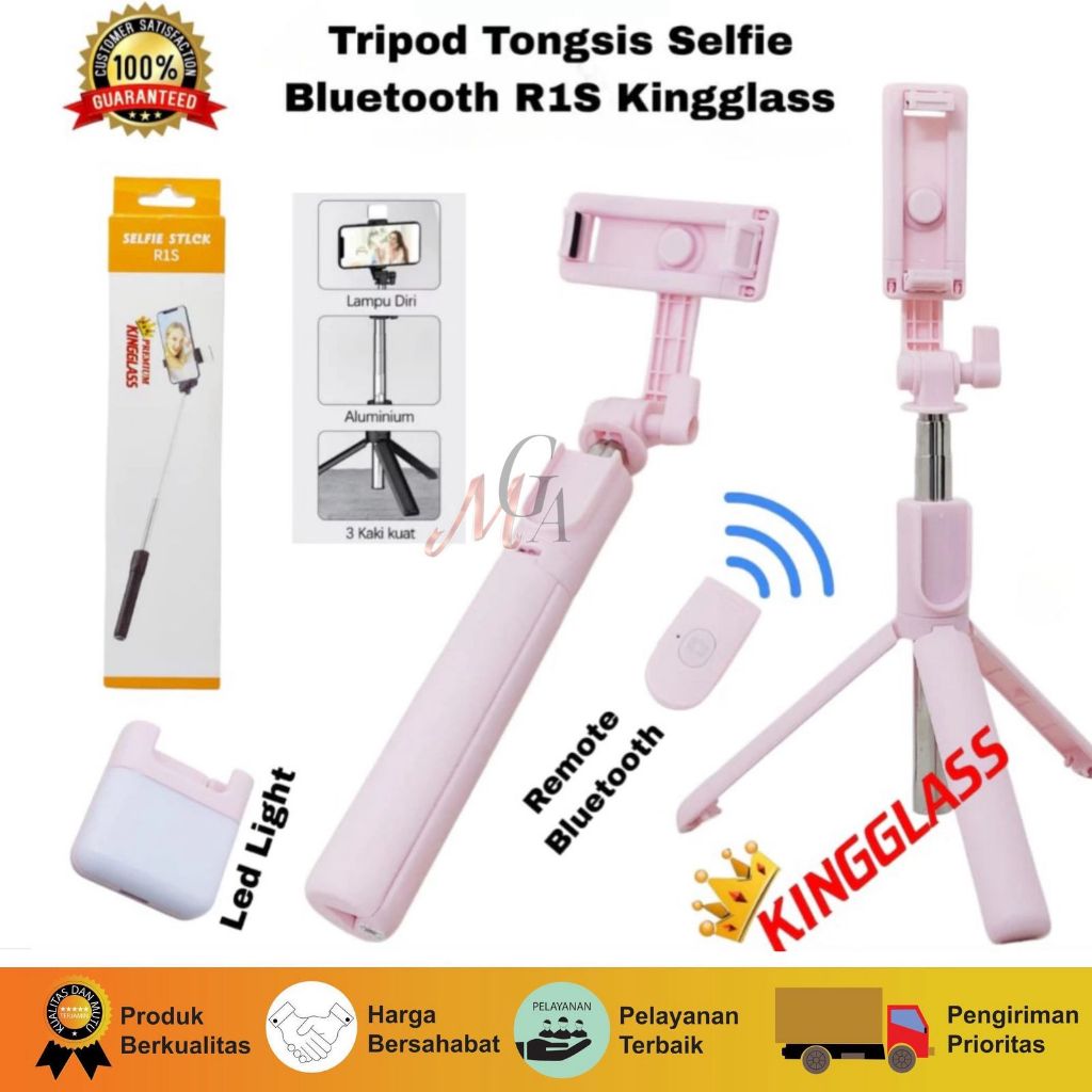 MGA - Tongsis Tripod R1S Lampu Led Tongsis Tripod Lipat Mini Tongsis Tripod Bluetooth