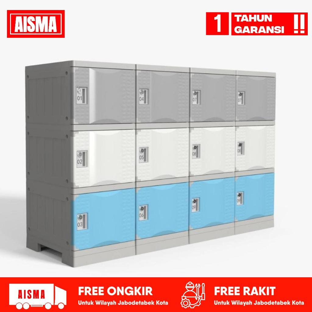 AISMA - Loker ABS 12 Pintu / Loker Sekolah / Loker Kantor / Loker Karyawan