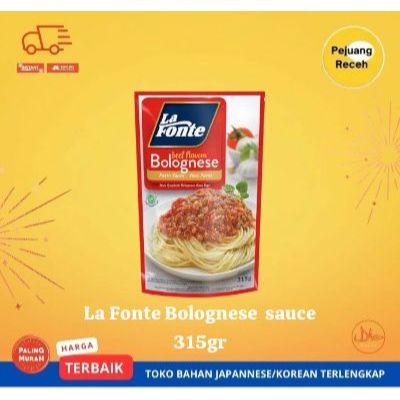 LA FONTE SAUS PASTA BOLOGNESE 315 GRAM SAUS PASTA BOLOGNESE - BEEF BOLOGNESE SAUCE - SAUS PELENGKAP 