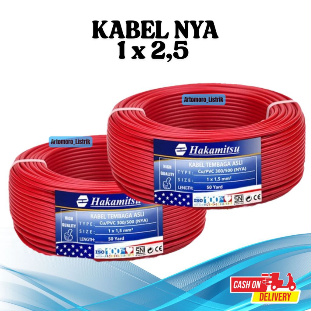 KABEL NYA 1X2,5 50Yard Merah&Hitam / Kabel Listrik  / Kabel Engkel