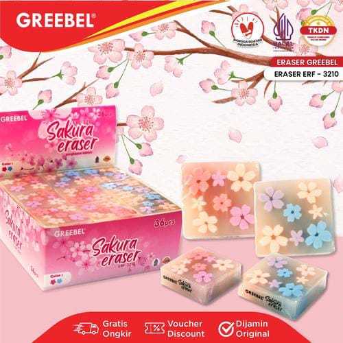 GREEBEL Eraser Penghapus Bunga Kotak / Sakura Eraser (ERF-3210)
