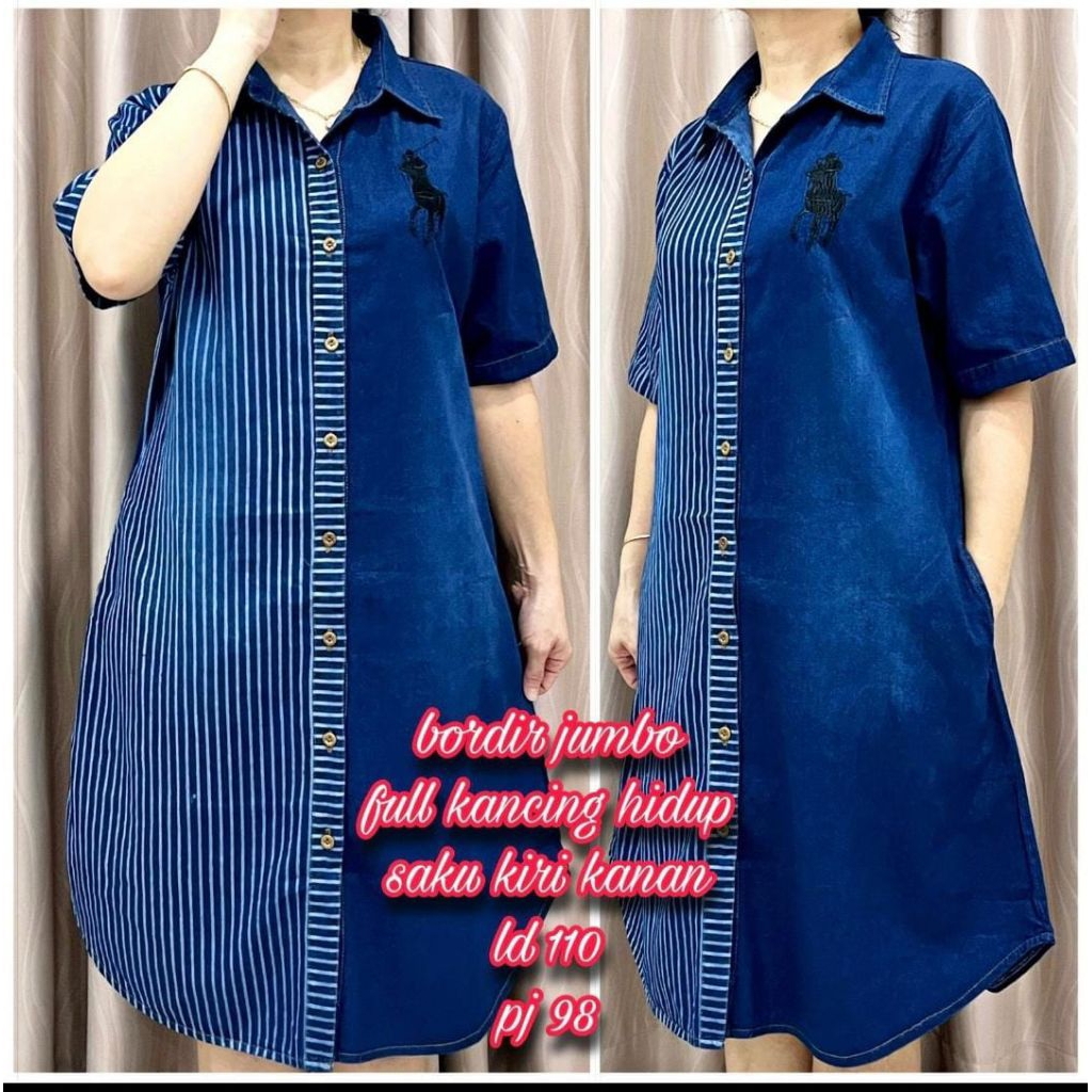 Dres jeans/ dress bangkok/ dres jeans bordir/ dres bordir /dres bkk/ dres bordir