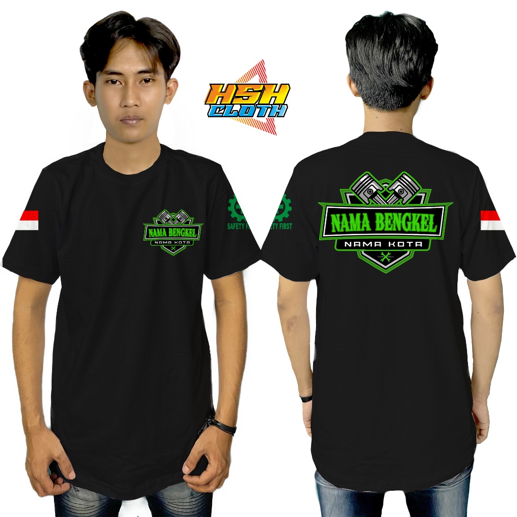 Baju Kaos Distro Mekanik Bengkel V4 Gratis NAMA Bengkel Bisa Custom - HSHCloth