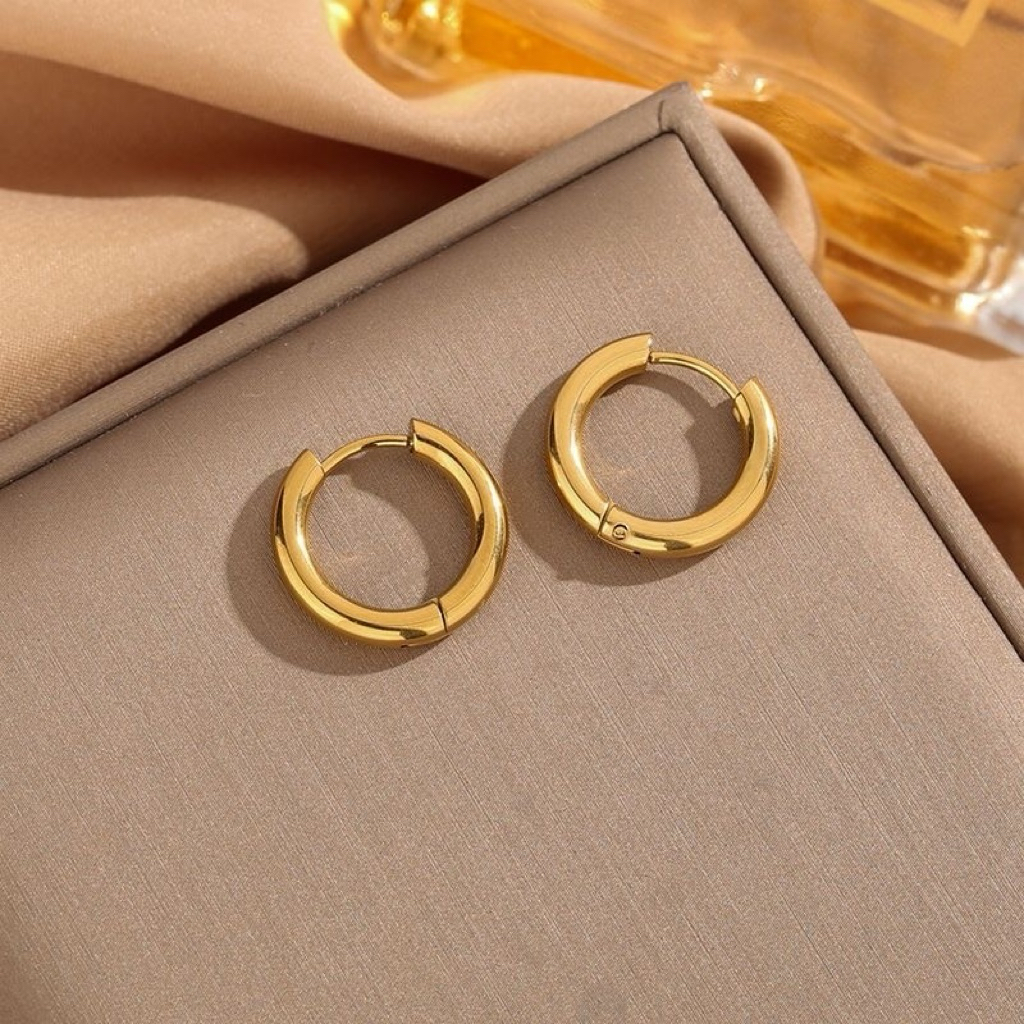 anting bulat polos titanium