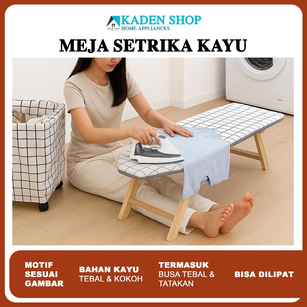 Meja Setrika Gosokan Lesehan Kayu