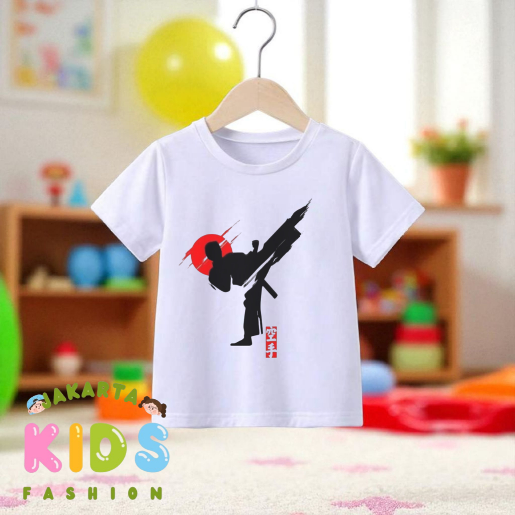 Kaos Anak Unisex Karate Usia 1-8 Tahun Pakaian Atasan Anak Perempuan Laki Laki Oblong Distro JK Kids