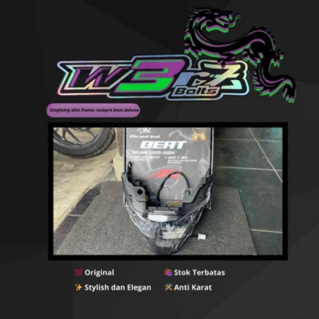 Stoplamp slim frame original race pro untuk beat deluxe 2020-2024 slim pnp. Motorcycle