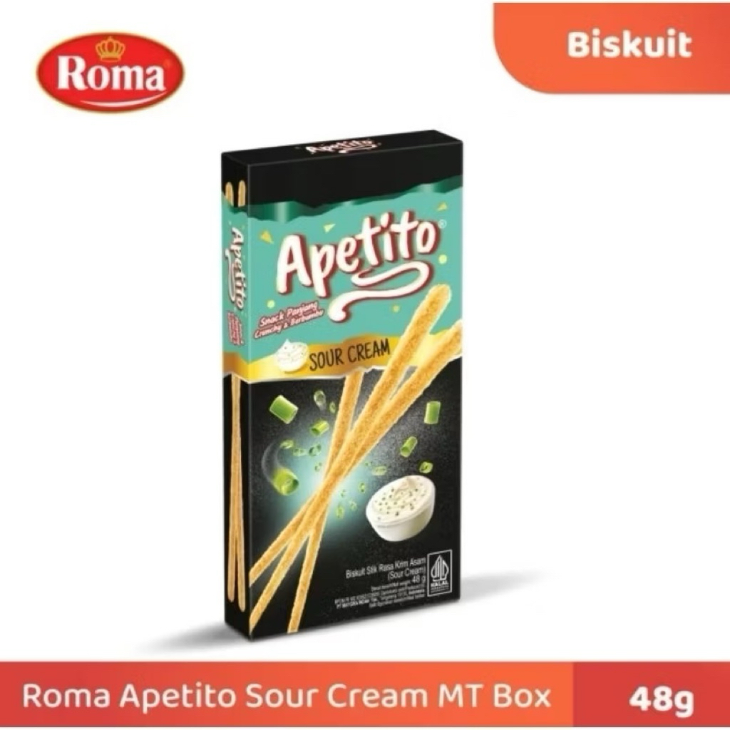 

Roma,Biskuit Stik Cemilan48gr Sour Cream