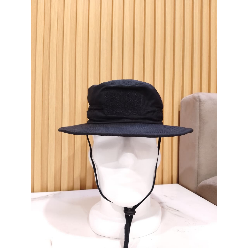 TOPI RIMBA HITAM TNI TOPI GUNUNG HUTAN OUTDOOR WARNA HITAM BLACK RIMBA TNI AD AU AL