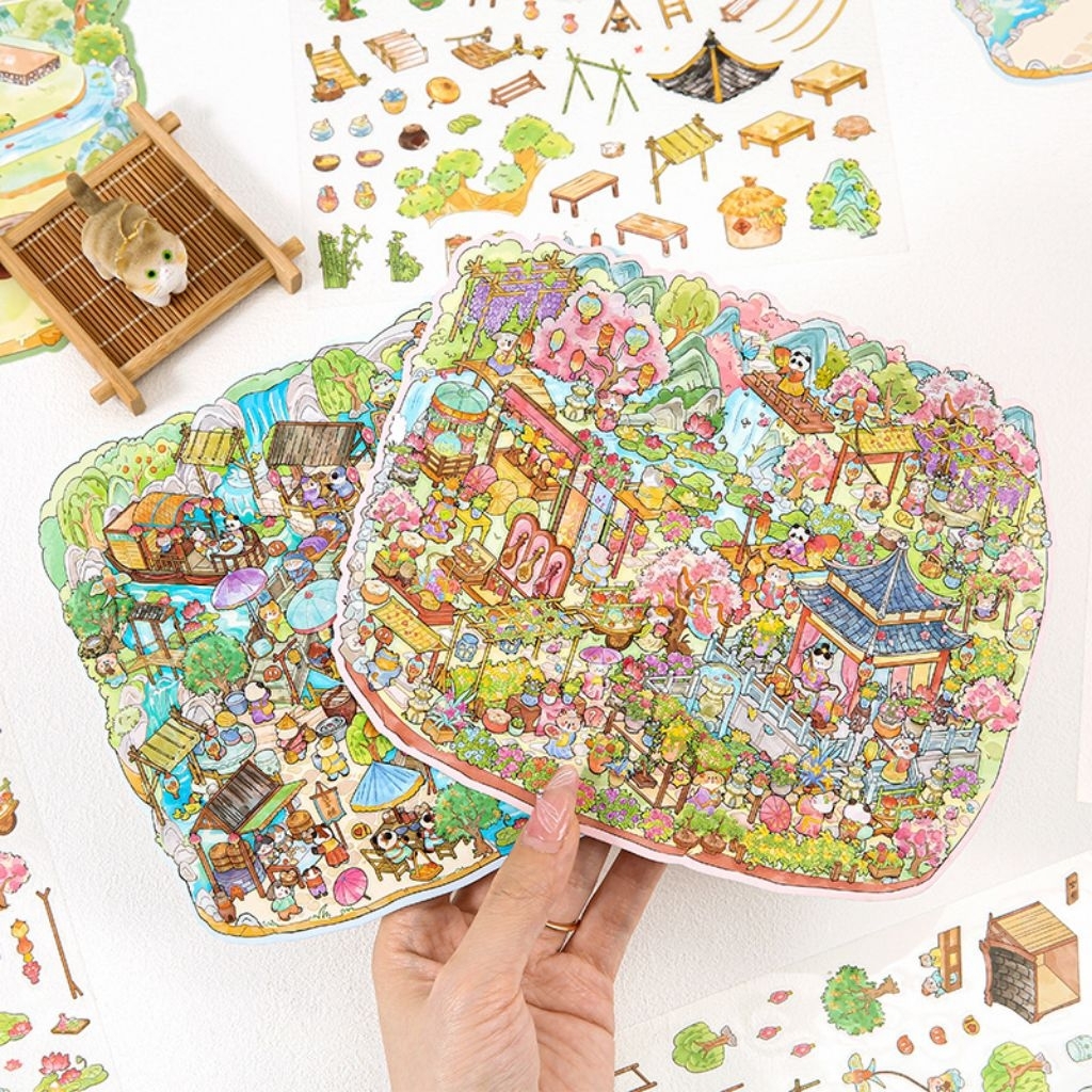 

(PQ003) Big DIY Cute Animal landscape Decorative 3D Room / Cute DIY Creativity Sticker / Stiker lucu Ruangan / Dekorasi stiker viral