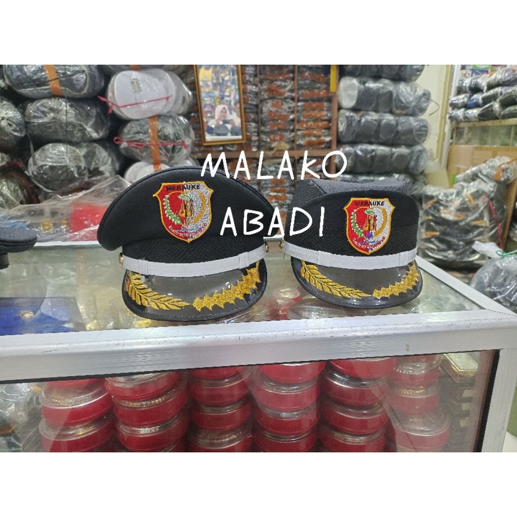 Topi pet PDU Lurah / Kades pria dan wanita logo daerah
