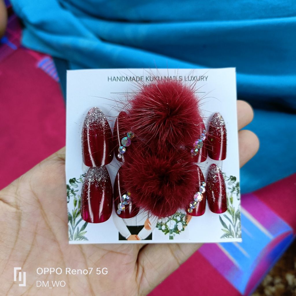 PROMO KUKU PALSU POMPOM BULU BULU FRE LEM JELY KUKU PALSU PENGANTIN MURAH