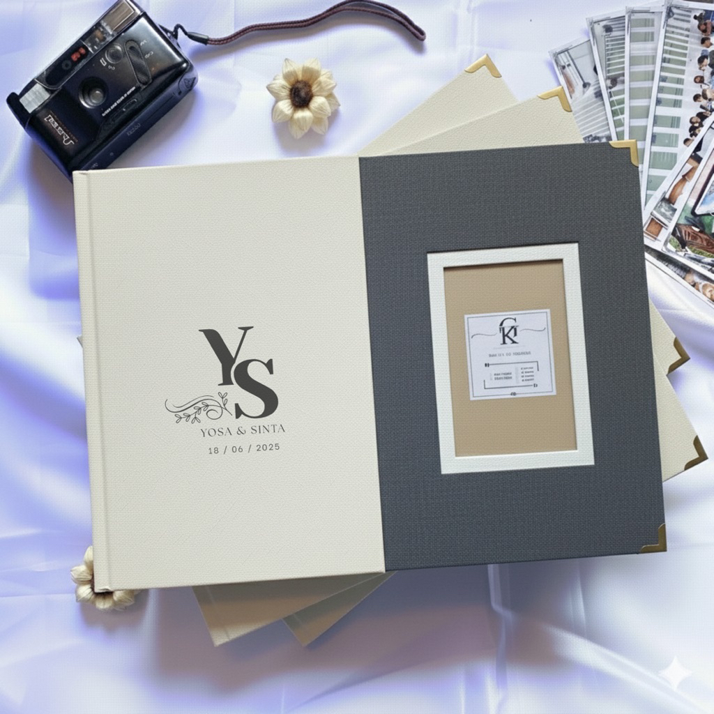 Album Foto Magnetik Landscape kulit Premium (Custom Gravir)